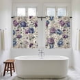 thumbnail image 4 of Farmhouse Flowers Kitchen Curtain for Berdoom Living Room Cafe 45 Inch Length, Botanical Purple Blue Floral Plants Tiers Curtains Light Filtering Drapes Rod Pocket Window Treatment 2 Panels 52"Wx45"L, 4 of 8