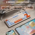 thumbnail image 4 of ZIYOULANG M68 65% Wireless Gaming Keyboard, QWERTY Layout, BT/2.4G/Wired Silent Membrane Keyboard, Rainbow Backlit 67 Keys PBT Keycaps, 2000mAh Portable for Gamer/Office-Blue, 4 of 9