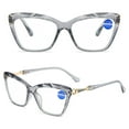 thumbnail image 3 of KOOSUFA Cat Eye Reading Glasses +3.0 Blue Light Blocking Fashion Crystal Frame Computer Readers Eyewear Eyeglasses for Women Grey, 3 of 7