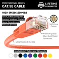 thumbnail image 5 of InstallerParts (5 Pack) Ethernet Cable CAT5E Cable UTP Booted 75 FT - Orange - Professional Series - 1Gigabit/Sec Network/Internet Cable, 350MHZ, 5 of 5