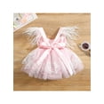thumbnail image 3 of TSEXIEFOOFU Baby Girl's Romper, Sleeveless Feather Tassel Decorated Lace Embroidered One Piece Romper Dress, 3 of 9
