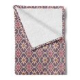 thumbnail image 2 of Geometric Soft Flannel Fleece Throw Blanket, Floral Arrangement Oriental Middle Eastern Motifs Vintage Palette, Cozy Plush for Indoor and Outdoor Use, 60" x 80", Pale Orange Mauve Coral, by Ambesonne, 2 of 5