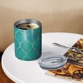thumbnail image 3 of 12oz Coffee Tumblers Teal and Gold Geometric Lattice Pattern Stainless Steel Vacuum Insulated Travel Tumbler Coffee Cups Mug with Lid and Straw with Cleaning Brush for Cold & Hot Drinks, 3 of 5