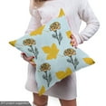 thumbnail image 5 of Ambesonne Autumn Fabric by the Yard Upholstery, Flowers and Maple Leaves, 5 Yards, Pale Blue Earth Yellow, 5 of 5