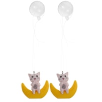 HEMOTON  2 Pcs Aquarium Cat Decoration Fish Tank Floating Pendant Design