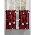 thumbnail image 5 of Valentine's Day Bathroom Window Curtain, Red Black Love Hearts Plaid Romantic Light Filtering Coffee Kitchen Curtains, Bedroom Living Room Curtains 2 Panel 84"x45", 5 of 6