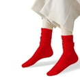 thumbnail image 4 of COUVER Womens Slouch Socks Cotton Stretch Knee Length, Red, 9-11, 1 Pair, 4 of 7