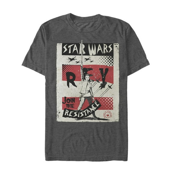 Men's Star Wars The Last Jedi Join Rey Poster  Graphic Tee Charcoal Heather 5X Large