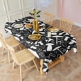 thumbnail image 3 of White Mushroom Silhouette Black Pattern Rectangle Tablecloth 60"x120",Waterproof Polyester Rectangle Table Cloth, Wipeable Spillproof Polyester Tablecloth for Dining, Camping, Indoor and Outdoor, 3 of 6