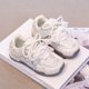 thumbnail image 5 of Encajes de Zapato Blanco para Niños Primavera Y Verano Niñas Planas Suaves de Moda de Malla de Estrellas Encaje Casual Arco Zapatos de Carrera Encajes de Zapato Blanco para Zapatillas Deportivas, 5 of 7