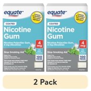 (2 pack) Equate Nicotine Gum 4 mg, Stop Smoking Aid, Ice Mint Flavor, Coated, 100 Count