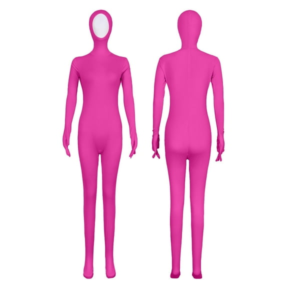 Mercatoo Boys Girls Open Fac𝐞 Spandex Halloween Bodysuit Kids Stretc𝐡 Plain Unitard One Piece Zentai Suit Cute Body Suit Jumpsuit