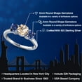 thumbnail image 2 of Gem Stone King 925 Sterling Silver Peach Morganite and Blue Created Sapphire Engagement Ring for Women | 1.80 Cttw | Round 6MM | Gemstone October Birthstone | Size 6, 2 of 6