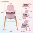 thumbnail image 4 of Bebbly Silla Alta para Bebé con Patas de Madera Antiderrapante Asiento Ergonómico con Charola y Arnés de Seguridad Ideal para Comer o Jugar Niños y Niñas desde 6 Meses Moderna y Fácil de Limpiar, 4 of 8