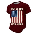 thumbnail image 4 of WAYUTE Men 250th Anniversary USA Shirt National Flag Patriotic Knit Graphic Casual Tee Festival Celebration 4th of July T-Shirts, 4 of 4
