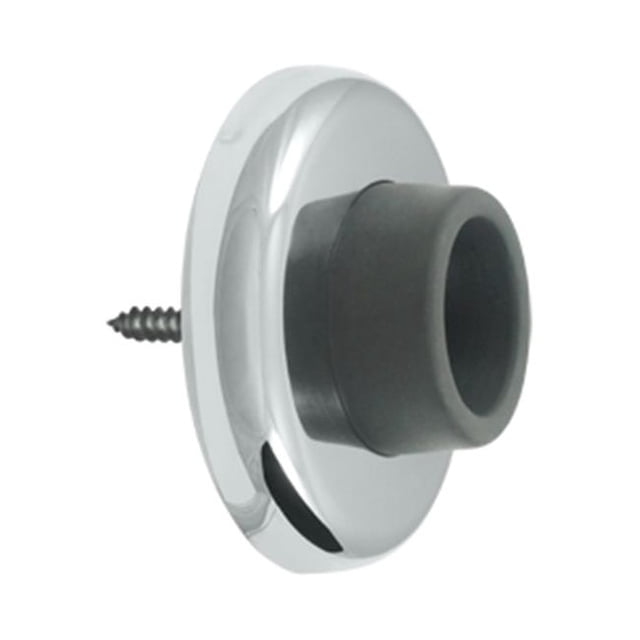 2.5 in. Diameter Wall Mount Concave Flush Bumper, Bright Chrome - Steel