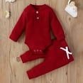 thumbnail image 4 of Gyujnb Baby Girls Winter Outfits Sets Warm Long Sleeve Romper Pants Two Piece Set Soft Comfy Toddler Clothes for Daily Wear,Size:9-12 Months, 4 of 9