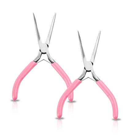 

wrea Pack of 2 Plier Stripping Anti-slip Spring Loaded Nippers Craft Jewelry Making Fixing Portable Strippers Hand Tools
