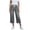 Gray, variant on CYRBOKO Women's Capri Pants, Elastic Waist Drawstring Casual Relaxed Fit Denim Capris Blue Size S-2XL