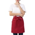 thumbnail image 1 of Cintura corta Delantales para hombres con bolsillos Professional Home Suministros Media longitud para la parrilla Restaurante Bar tienda Cafés Purplish Rojo 2 piezas Scienceny HA012091-03, 1 of 7