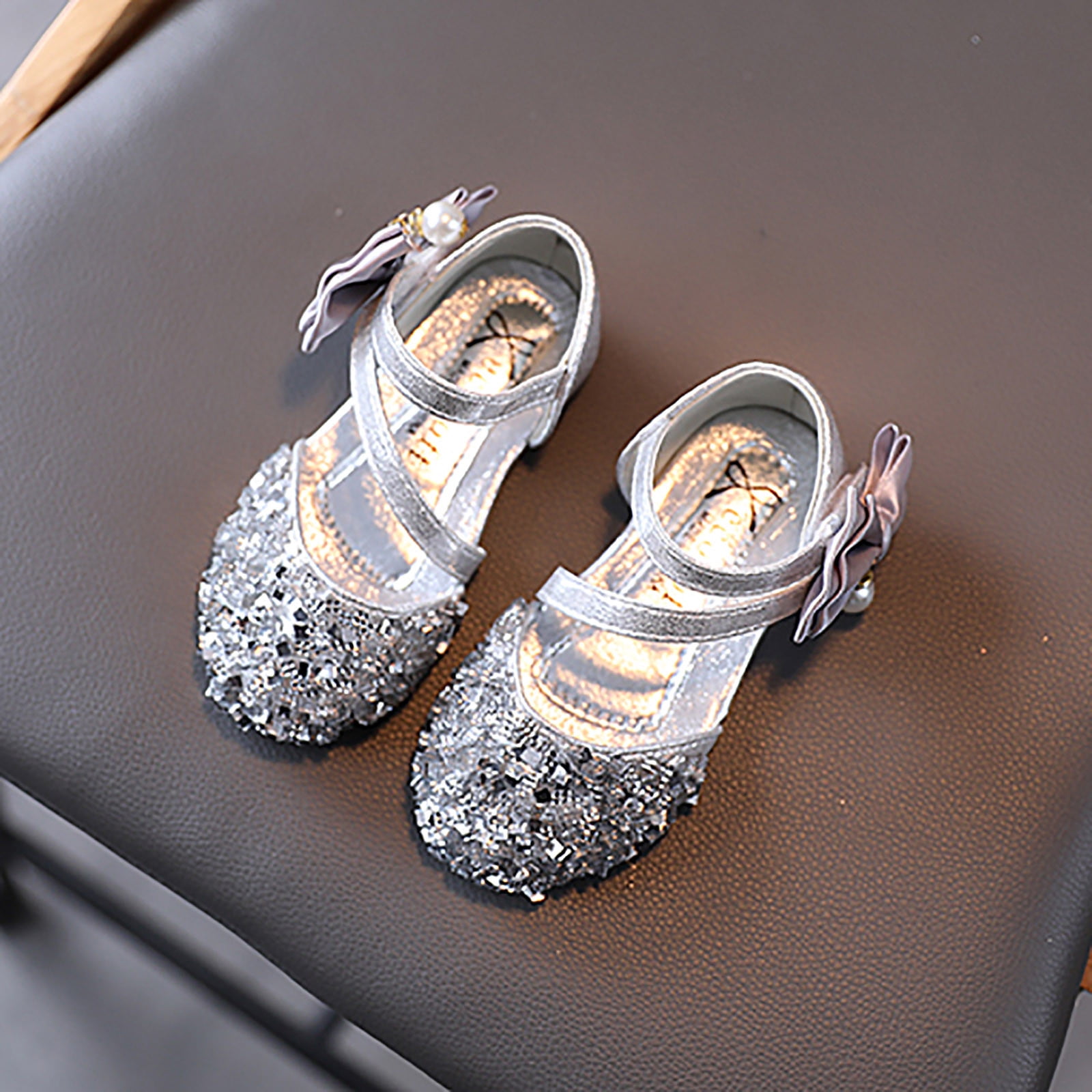 nsendm Baby Boys Shoes infant Male Shoes 12 Months Girl Crystal Infant Kids Pearl Single Bowknot Princess Bling Girls Shoes 8 Toddler Dress Shoes Girls Silver 13.5 Little Kids Walmart