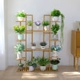 thumbnail image 5 of 9 Tier Bamboo Plant Stand Corner Shelf Garden Flower Pot Display Indoor Outdoor, 5 of 7