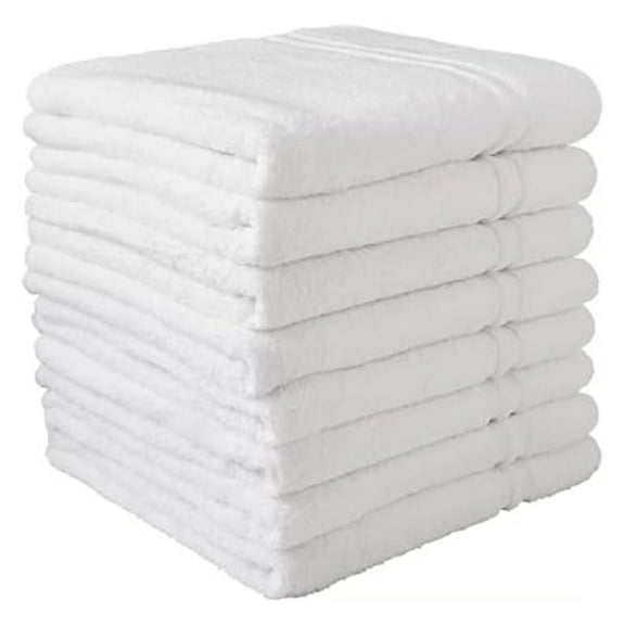 Hospitality Towels Good for Hotels, spas and Residential use (White, Bath Towels (8 CT)), 24inch x 50inch