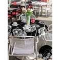 thumbnail image 5 of Outdoor Tablecloths with Umbrella Hole & Zipper, White Dandelion Round Tablecloth 54 Inch, Spring Flowers Botanical Vintage Black Waterproof Table Cloth, Patio/Pool/Picnic Table Covers, 5 of 8