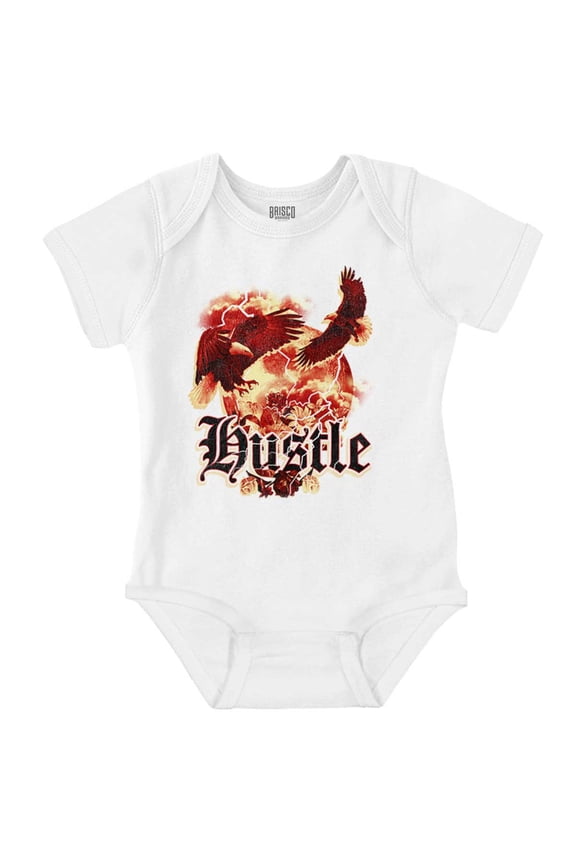 Urban Streetwear Hustle Bald Eagles Romper Boys or Girls Infant Baby Brisco Brands 12M