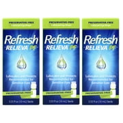 Refresh RELIEVA Preservative-Free Lubricant Eye Drops for Sensitive Eyes, 0.33 FL OZ (10 ml) - 3 Pack