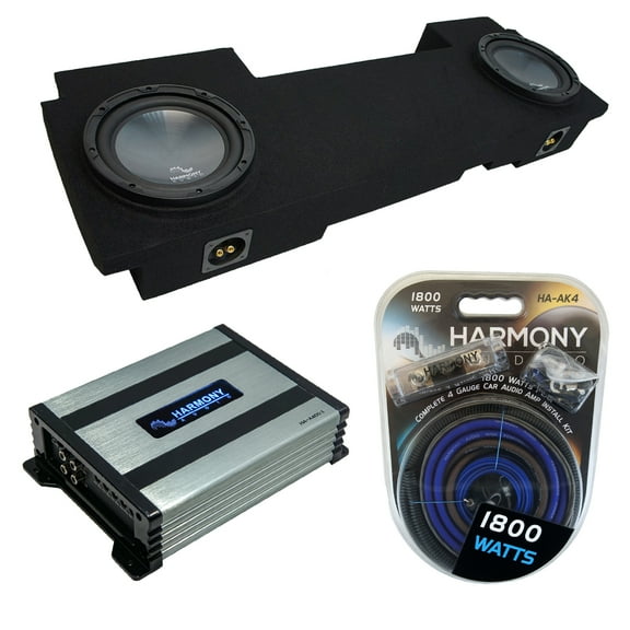 02-13 Chevy Silverado HD Crew Truck Harmony R104 Dual 10" Sub Box & HA-A400.1