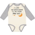 thumbnail image 3 of Inktastic I Love My Little Sister To The Moon and Back Boys or Girls Long Sleeve Baby Bodysuit, 3 of 5