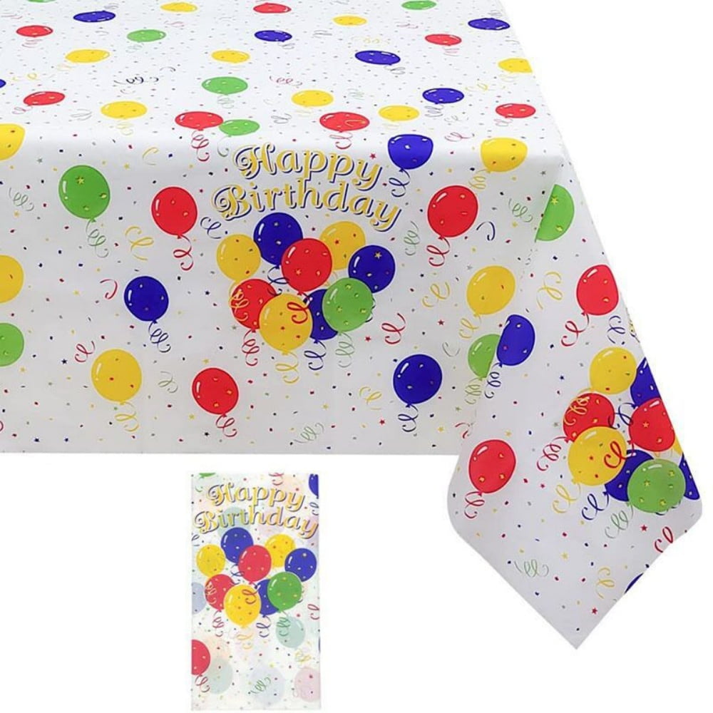 121 Pcs Birthday Party Tableware Set, Boriyuan Birthday Party Supplies with Paper Plates and Cups, Napkins, Straws, Tablecloth, Serves 24 Guests