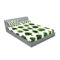 thumbnail image 2 of Ambesonne Nature Fitted Sheet & Pillow Sham Set, Pines Planes Bushes Tree, Full, White and Green, 2 of 2