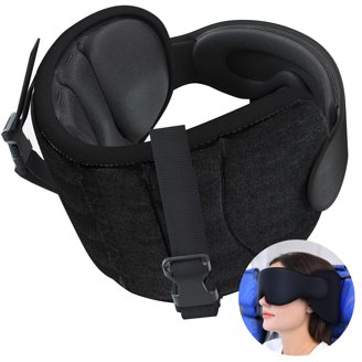 Kathy Ireland Travel Neck Pillow Set with Eye Mask, Memory Foam