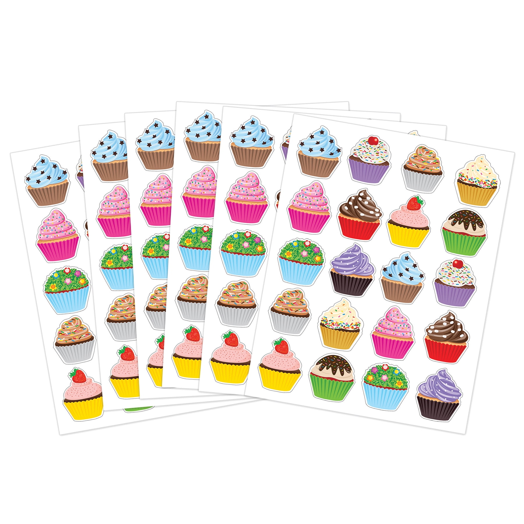Teacher Created Resources Cupcakes Stickers, 120 Per Pack, 12 Packs