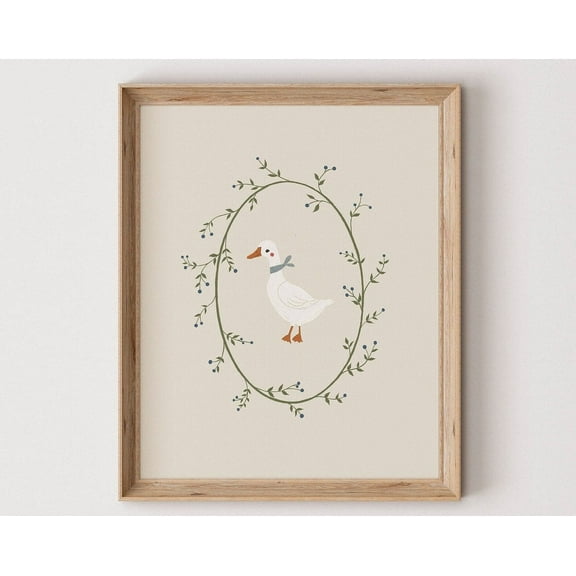 Goose Nursery Print Vintage Aesthetic Nursery Cute Nursery Decor Wall Art #304 Wall Art, Modern Wall Decor For Living Room Bedroom, 8x12 UNFRAMED