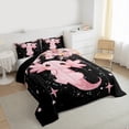thumbnail image 4 of Feelyou 3D Kawaii Axolotl Bedding Comforter Set for Child, Black Pink Cartoon Twin Comforter Sets, Cherry Blossoms Reversible Bedding Set, Super Cozy Room Decor, 2 Pieces, 4 of 9
