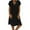 Black, variant on Plus Size Dresses for Women Casual Short Sleeve V Neck Loose T Shirts Dress Summer Cotton Linen Comfy Midi Dress
