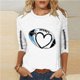 thumbnail image 1 of Heisall Womens Tops 3/4 Sleeve Round Neck Loose Casual Fashion T-Shirts Rugby Print, 1 of 3
