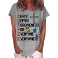 thumbnail image 1 of Easter Women's Coffee Letter Butterfly Print Top, 1 of 2
