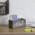 thumbnail image 2 of MyGift Rustic Gray Wood Tabletop Decorative Mail Holder Box, 2 of 6