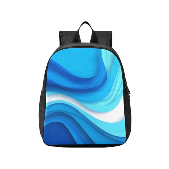 Toddler Backpack Abstract Water Waves Waterproof Lightweight Backpack Casual Mini Daypack for Daycare & Travel