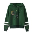 thumbnail image 1 of Pompotops Sweat à Capuche Imprimé Uni pour Femmes, Manches Longues Rayées, 1 of 2