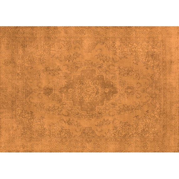 Ahgly Company Indoor Rectangle Oriental Orange Industrial Area Rugs, 7' x 9'