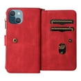 thumbnail image 3 of Nalacover Wallet Case for iPhone 14 Plus, [15 Card Slots] [Zipper Pocket] Vintage PU Leather Flip Folio Cover with Magnetic [Wrist Strap] [Kickstand] Skin-Feeling Shockproof Case,Red, 3 of 12