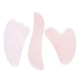 thumbnail image 3 of 3Pcs Natural Rose Gua Sha Stone Rose Quartz Roller， Quartz Stone, for Stress Relief Skin Firming, 3 of 8