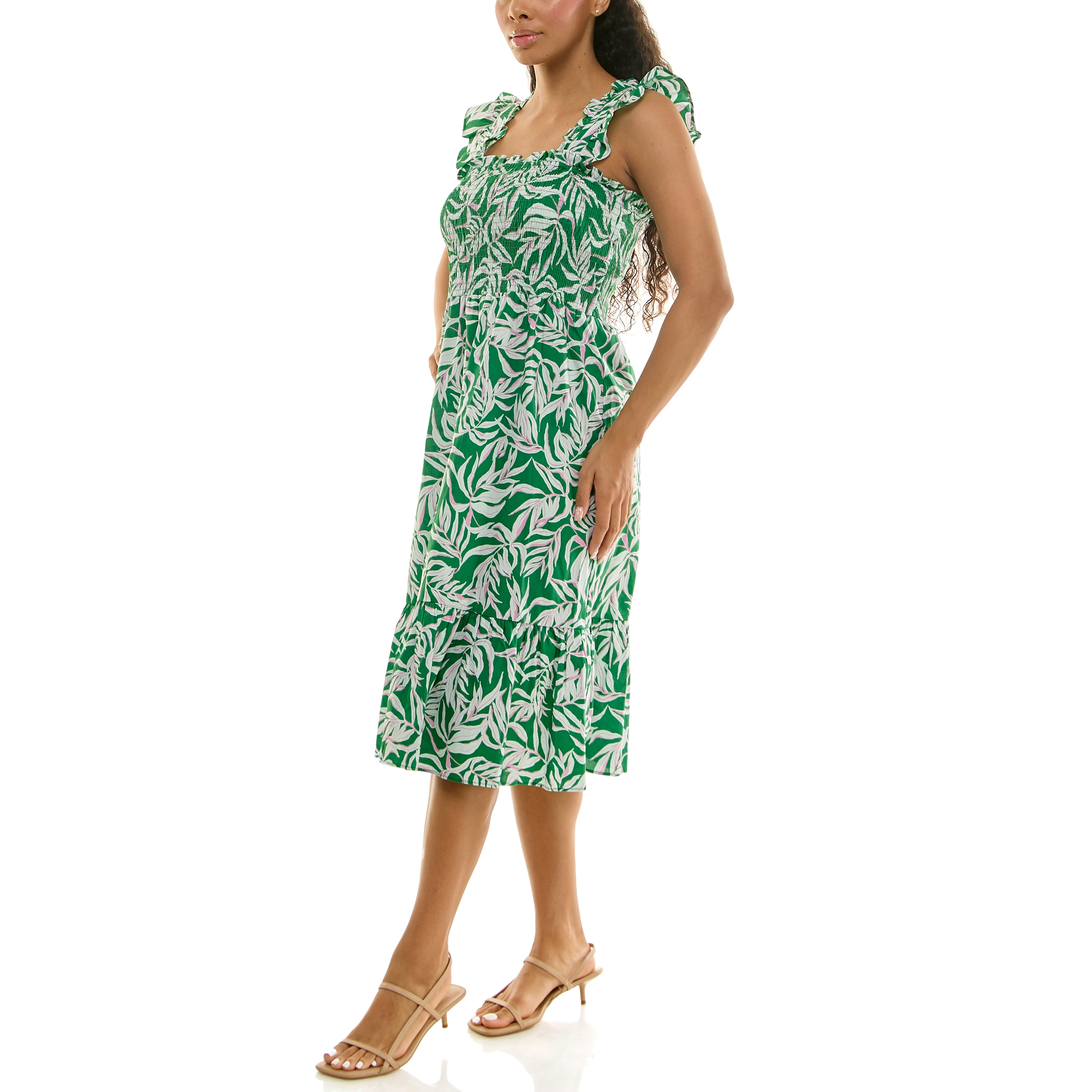 Nanette Lepore Women's Smocked Flutter Sleeve Midi Dress, Sizes XS-XXXL
