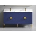 thumbnail image 3 of Tennant Brand 60" Modern Navy Blue Bathroom Vanity with Fairy Quartz Top, 3 of 7