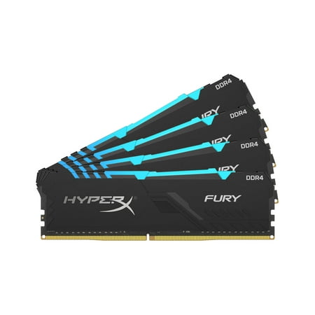 Kingston HyperX Fury 32GB 3600MHz DDR4 RAM CL17 DIMM (Kit of 4) 1Rx8 Black Desktop Memory With Low-Profile Heat Spreader
